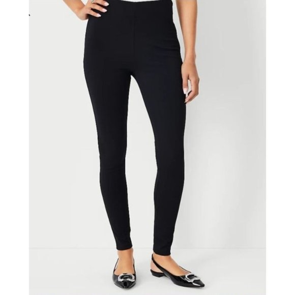 Ann Taylor Sz 8 Dark Grey Slim Straight Comfy Stretchy Cotton Blend Work Pants - Picture 1 of 11